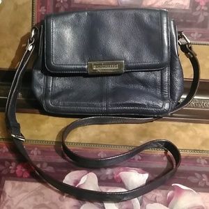 Tignanello Dark Blue Shoulder Strap Leather Purse